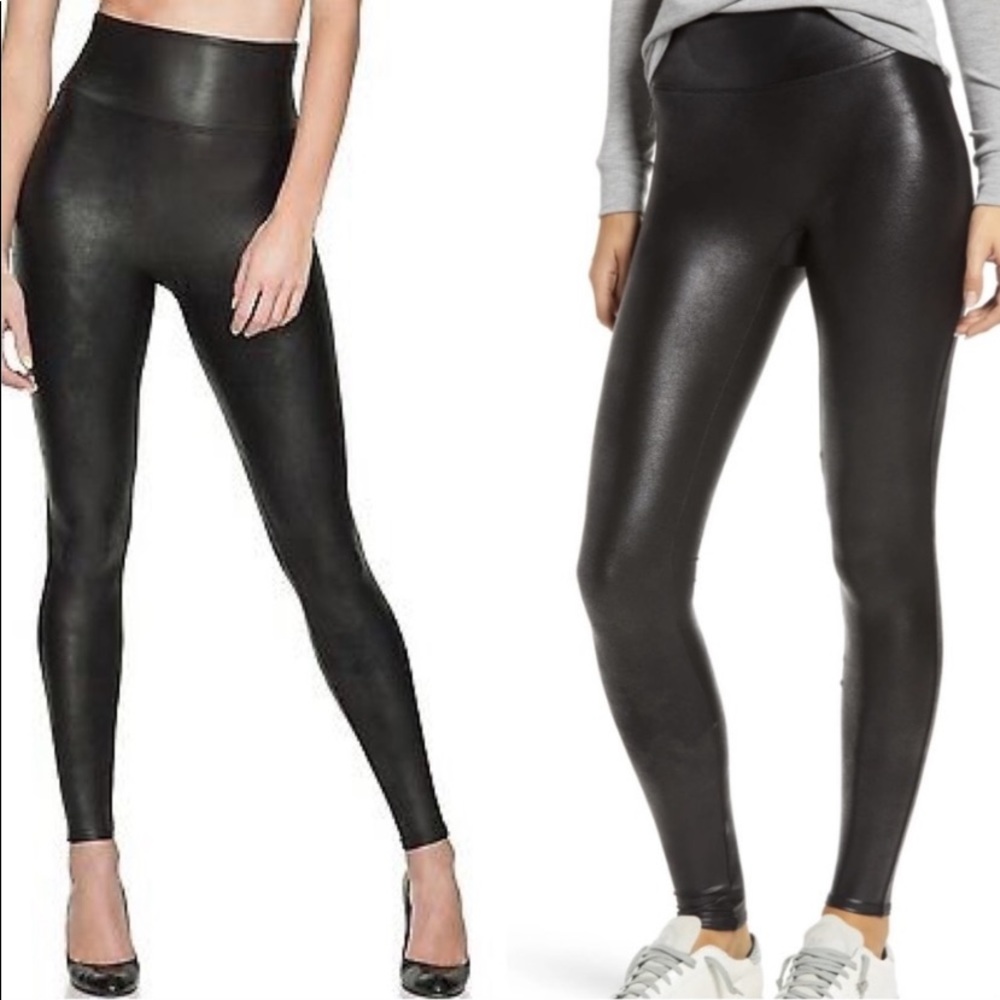 SPANX Black Faux Leather Leggings